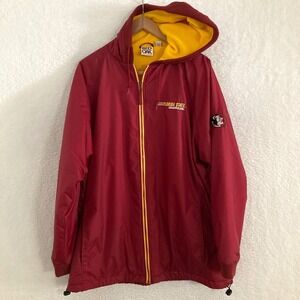 Vtg Florida State Seminoles Jacket Mens L Fleece Lined Full Zip Hooded FSU